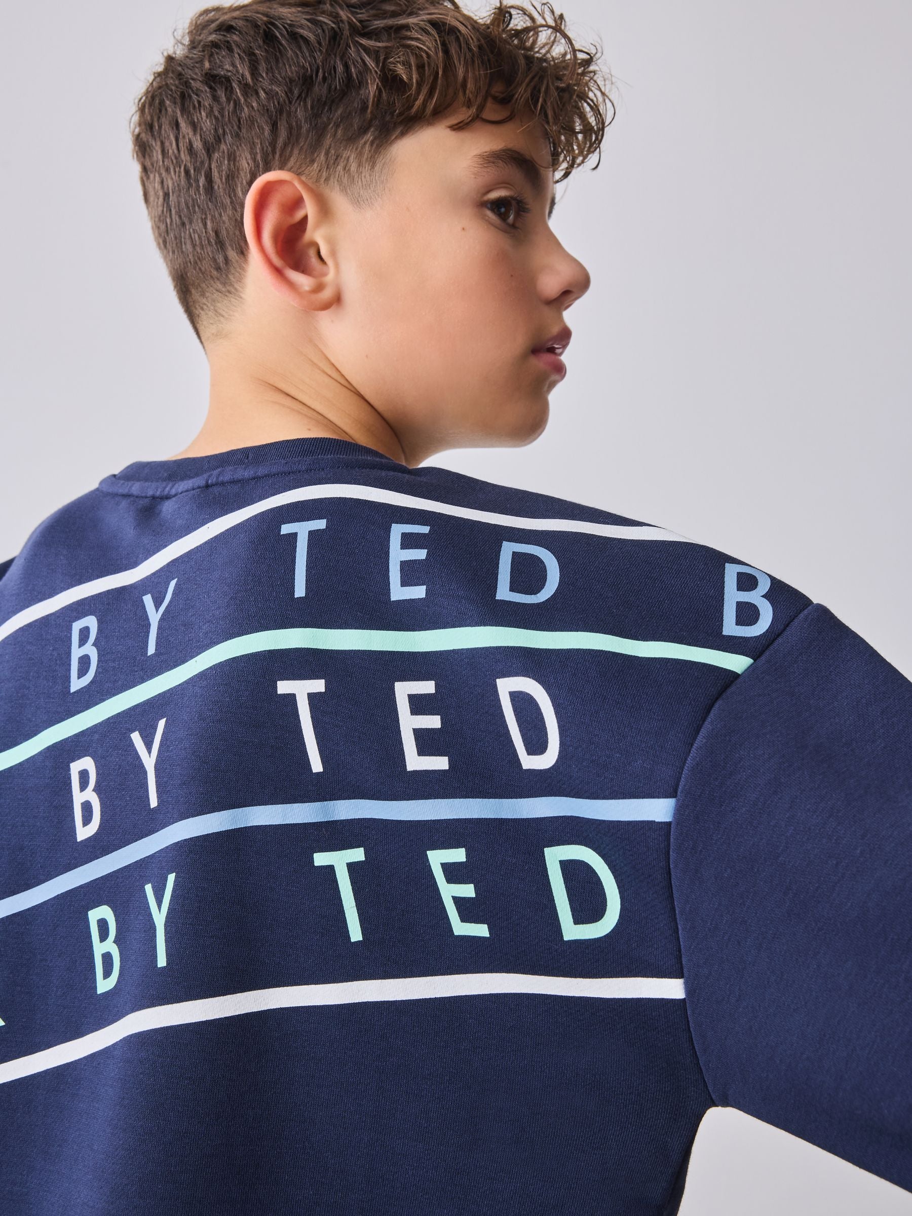 Baker by Ted Baker Oversized Navy Graphic Sweatshirt and Joggers Set image 6