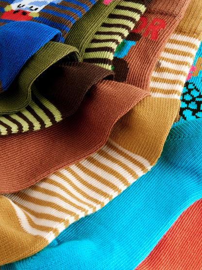 Multi Bright Characters Cotton Rich Socks 7 Pack image 3