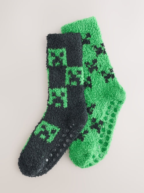 Dsiney Kidz - Minecraft Creeper Character Cosy Socks 2 Pack image 1
