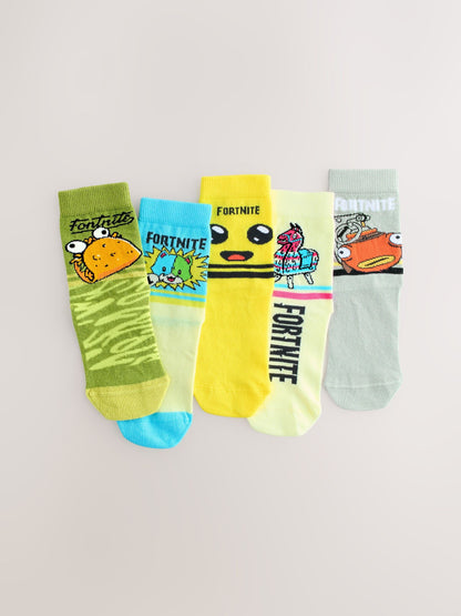 Dsiney Kidz - Fortnite Character Cotton Rich Socks 5 Pack image 1