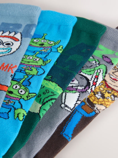 Dsiney Kidz - Toy Story Character Cotton Rich Socks 5 Pack image 2
