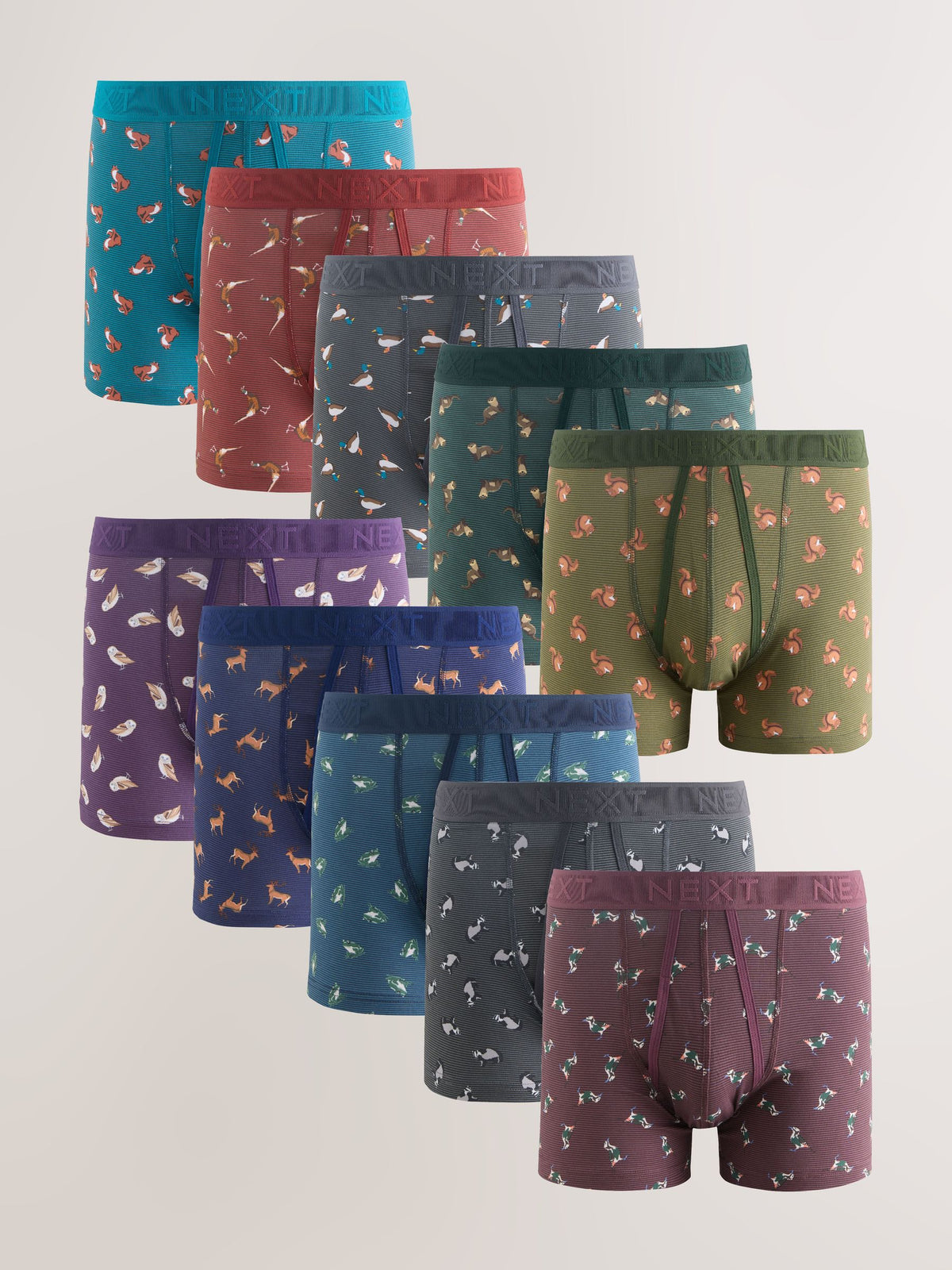 Dsiney Kidz - Woodland Animal 10 pack A-Front Cotton Rich Boxers image 1
