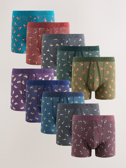 Dsiney Kidz - Woodland Animal 10 pack A-Front Cotton Rich Boxers image 1