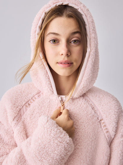 Baker by Ted Baker Zip-Through Hooded Borg Fleece Jacket image 4