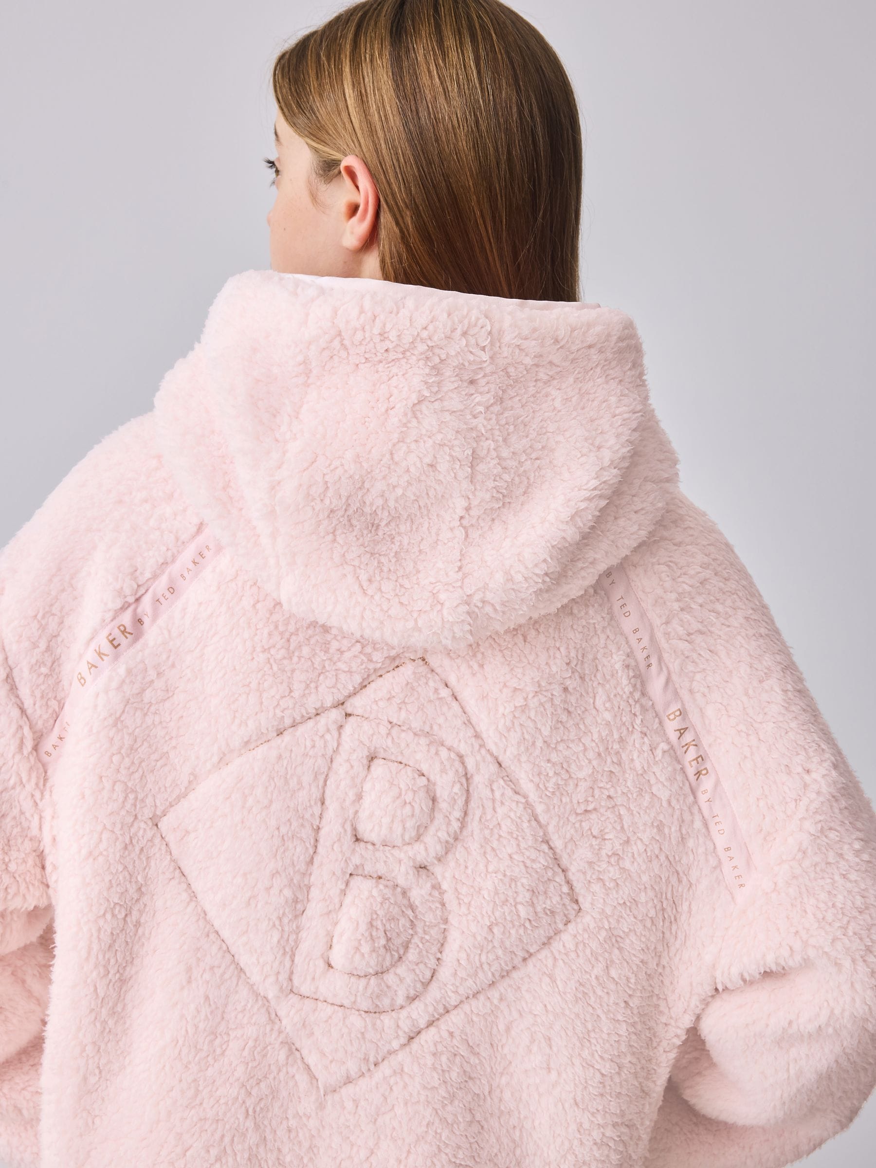 Baker by Ted Baker Zip-Through Hooded Borg Fleece Jacket image 5