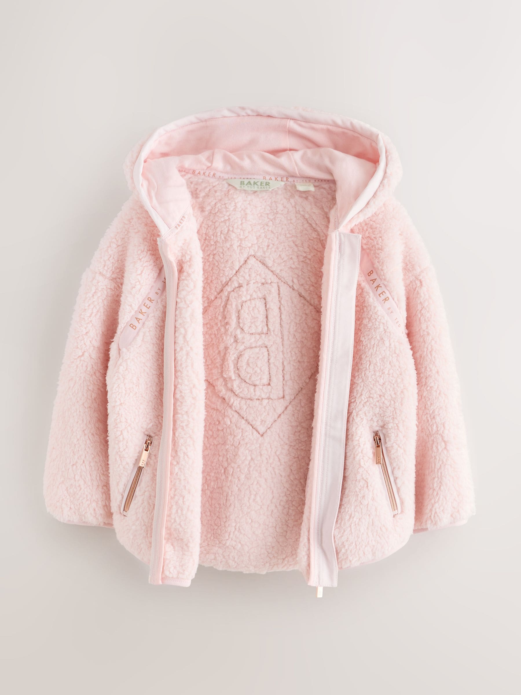 Baker by Ted Baker Zip-Through Hooded Borg Fleece Jacket image 8