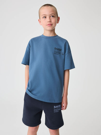 Dsiney Kidz - Baker by Ted Baker Oversized Tonal Graphic T-Shirt and Shorts Set image 2