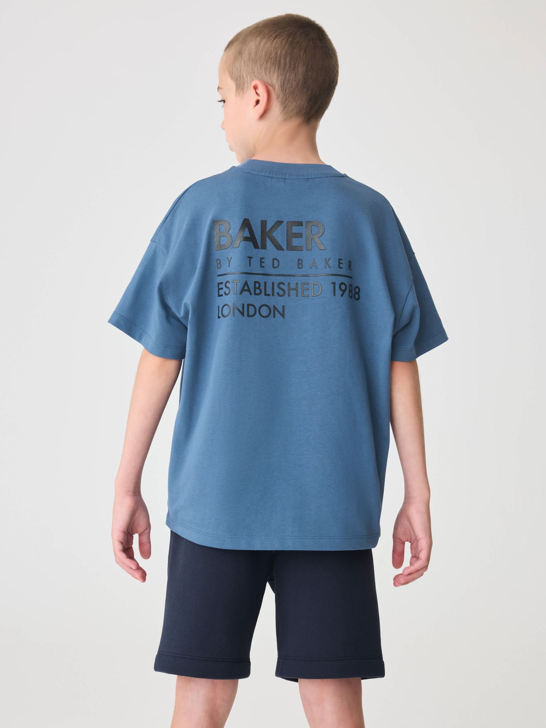 Baker by Ted Baker Oversized Tonal Graphic T-Shirt and Shorts Set image 3