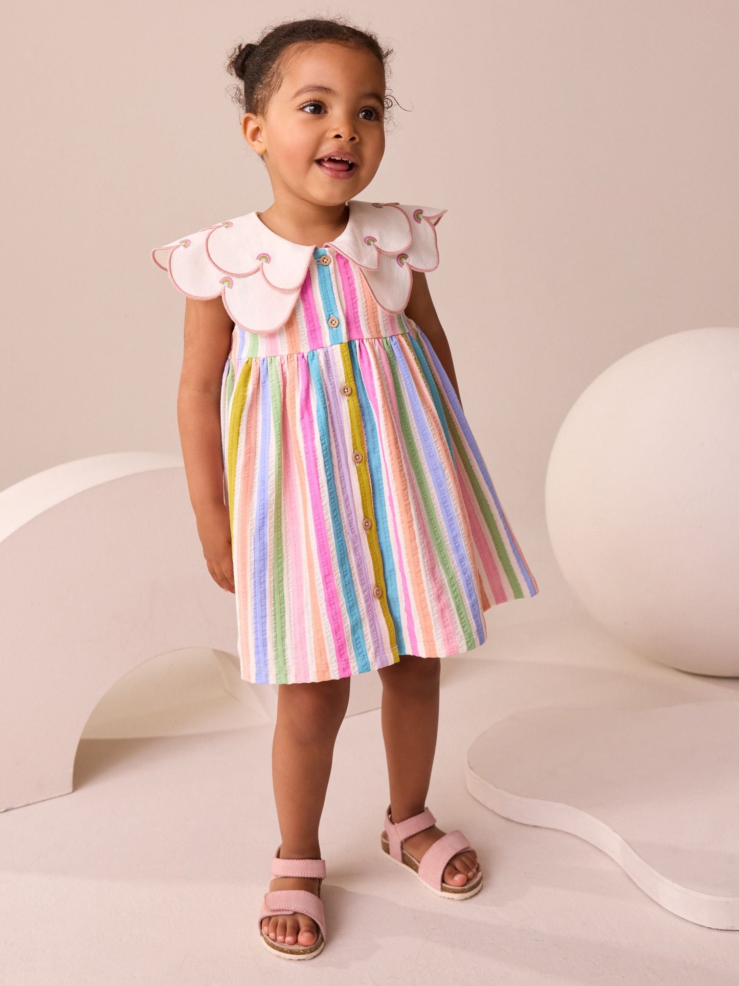 Rainbow Collared Summer Dress (3mths-7yrs)