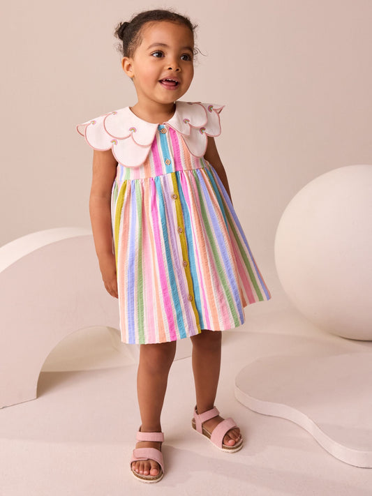 Rainbow Collared Summer Dress (3mths-7yrs)