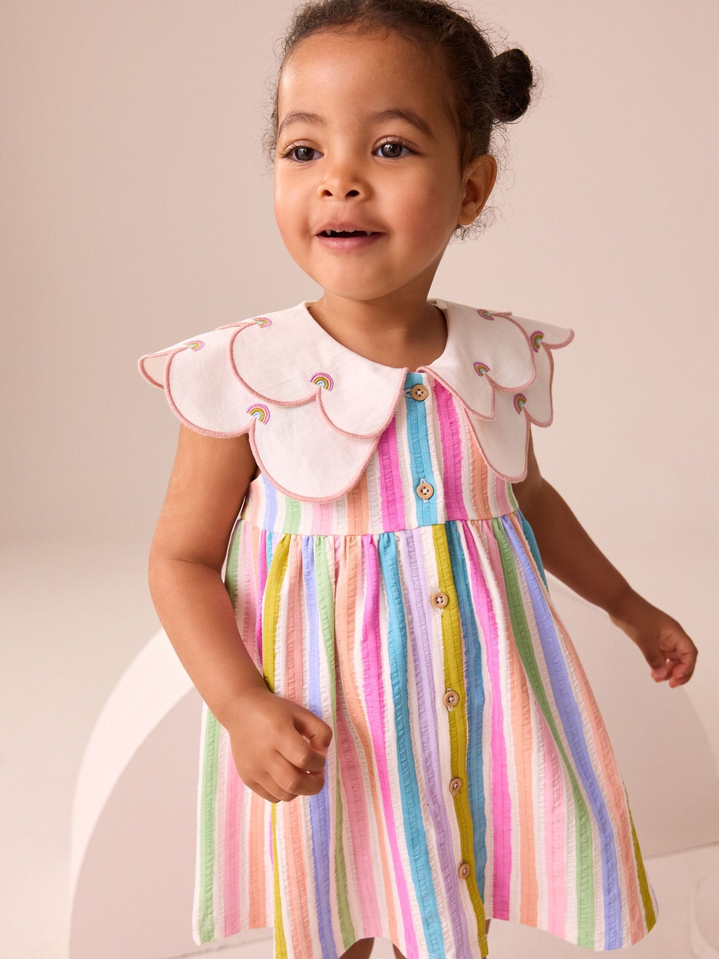 Rainbow Collared Summer Dress (3mths-7yrs)