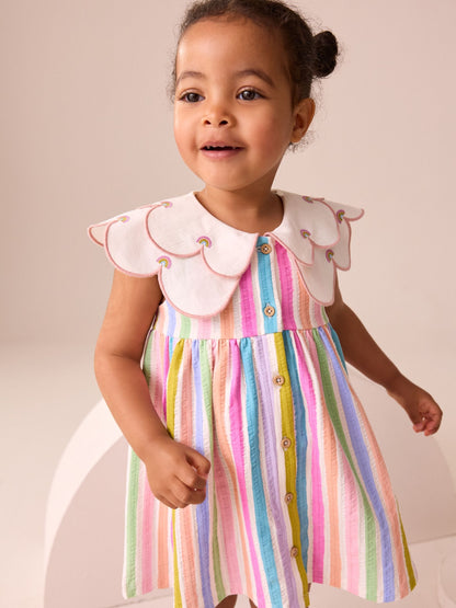 Rainbow Collared Summer Dress (3mths-7yrs)