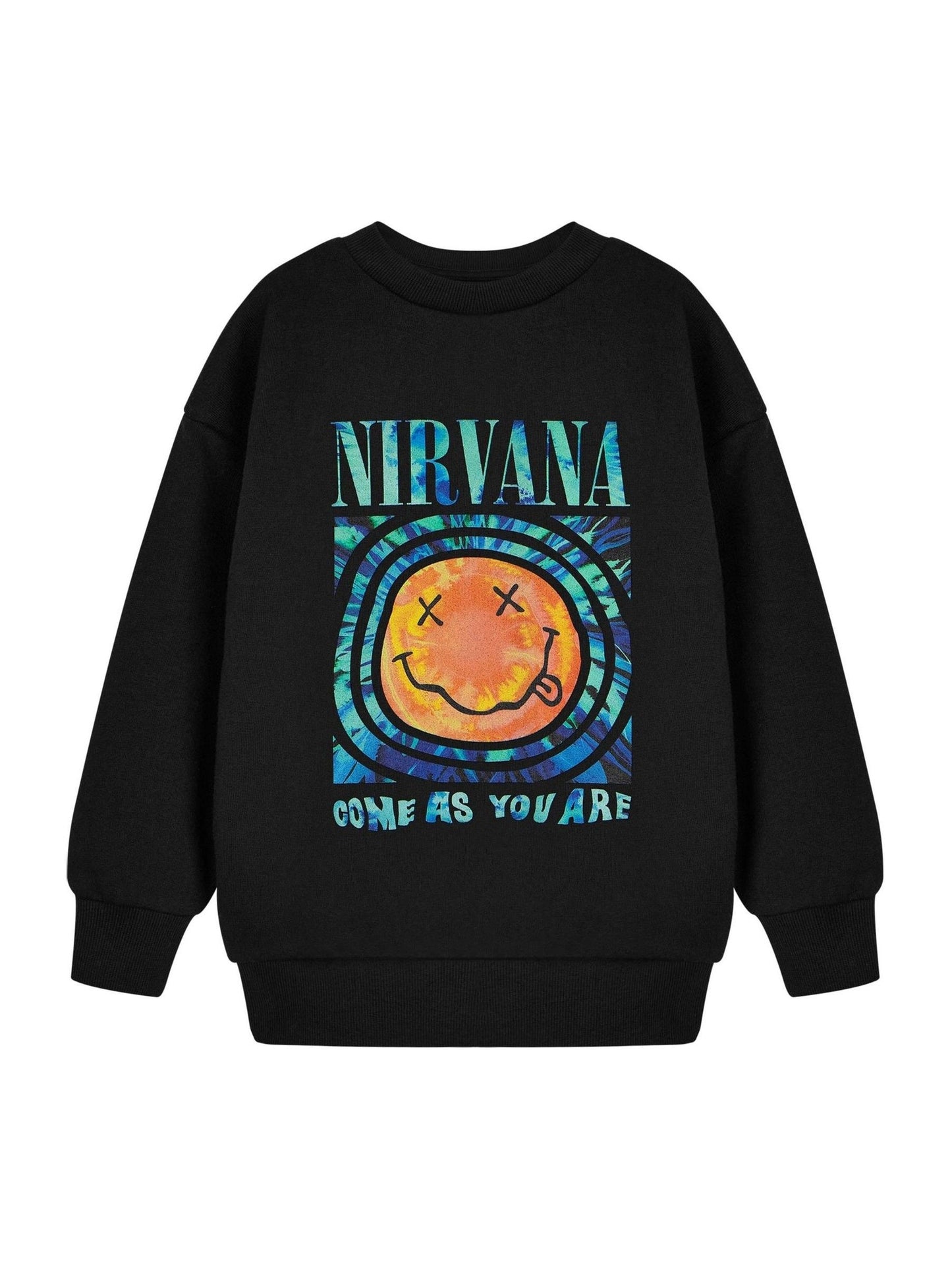 Dsiney Kidz - Vanilla Underground Black Unisex Kids Nirvana 100% Cotton Sweatshirt image 1
