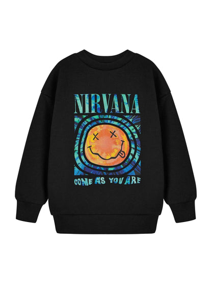 Dsiney Kidz - Vanilla Underground Black Unisex Kids Nirvana 100% Cotton Sweatshirt image 1