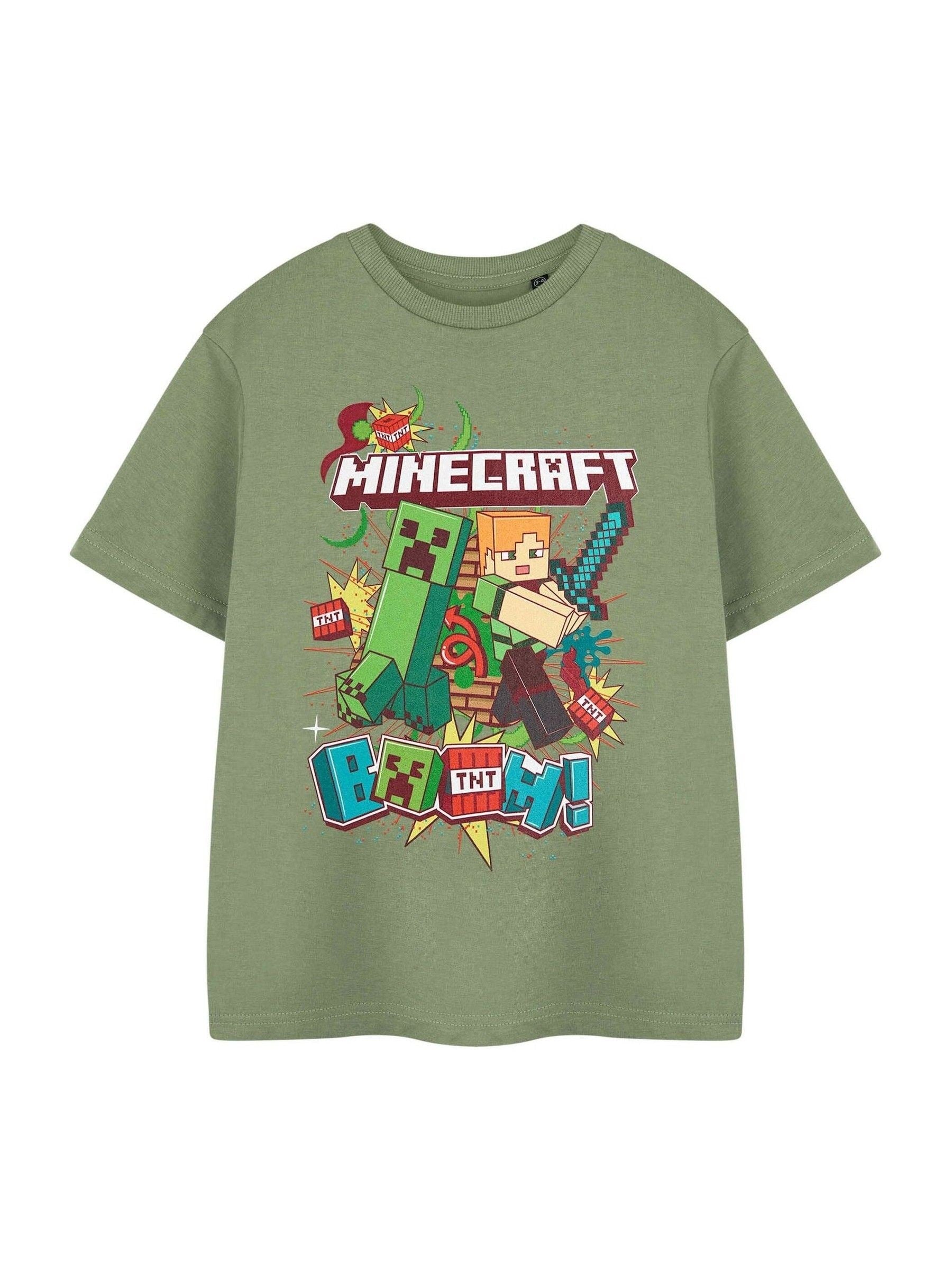 Dsiney Kidz - Vanilla Underground Green Boys Minecraft Short Sleeved 100% Cotton T-Shirt image 1