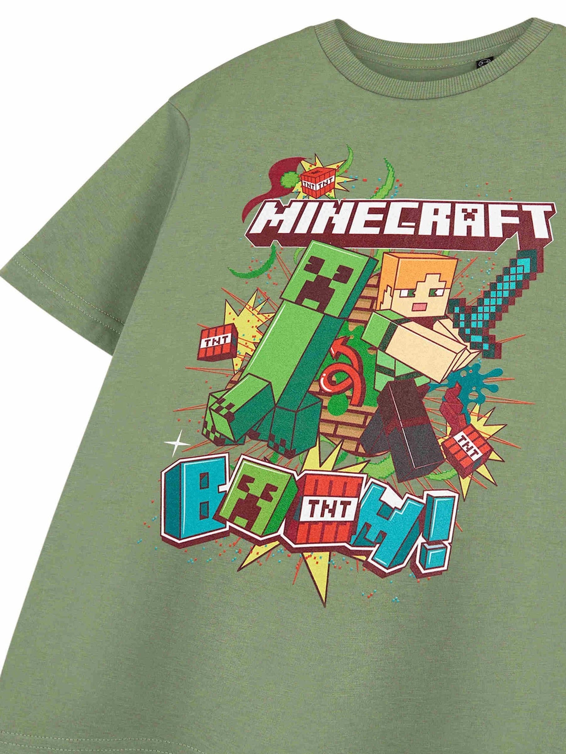 Dsiney Kidz - Vanilla Underground Green Boys Minecraft Short Sleeved 100% Cotton T-Shirt image 5