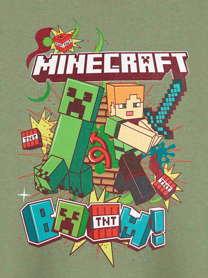 Dsiney Kidz - Vanilla Underground Green Boys Minecraft Short Sleeved 100% Cotton T-Shirt image 6