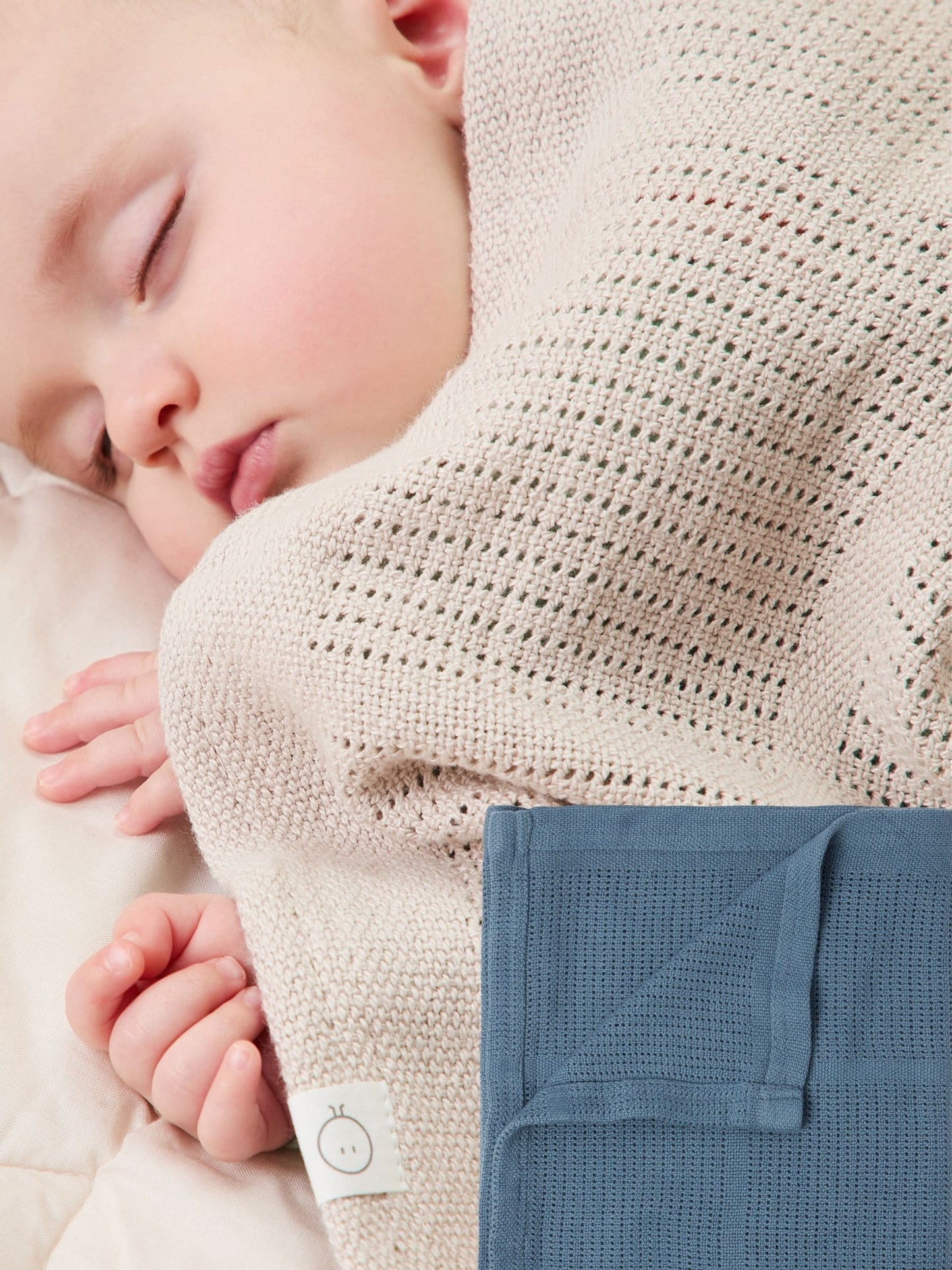MORI Blue/Neutral 2 Pack Supersoft Cellular Blankets image 1