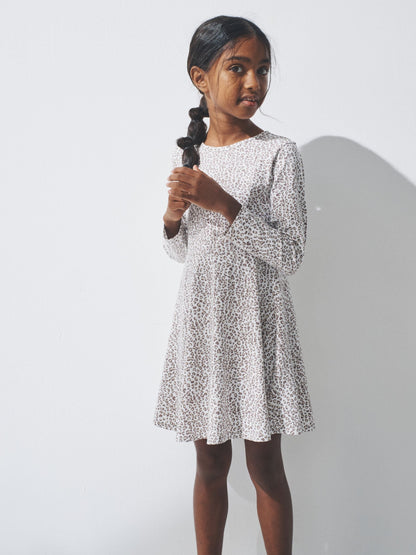 The Set 3 Pack Long Sleeve Skater Cotton Dresses Black/Brown/Grey Marl image 3