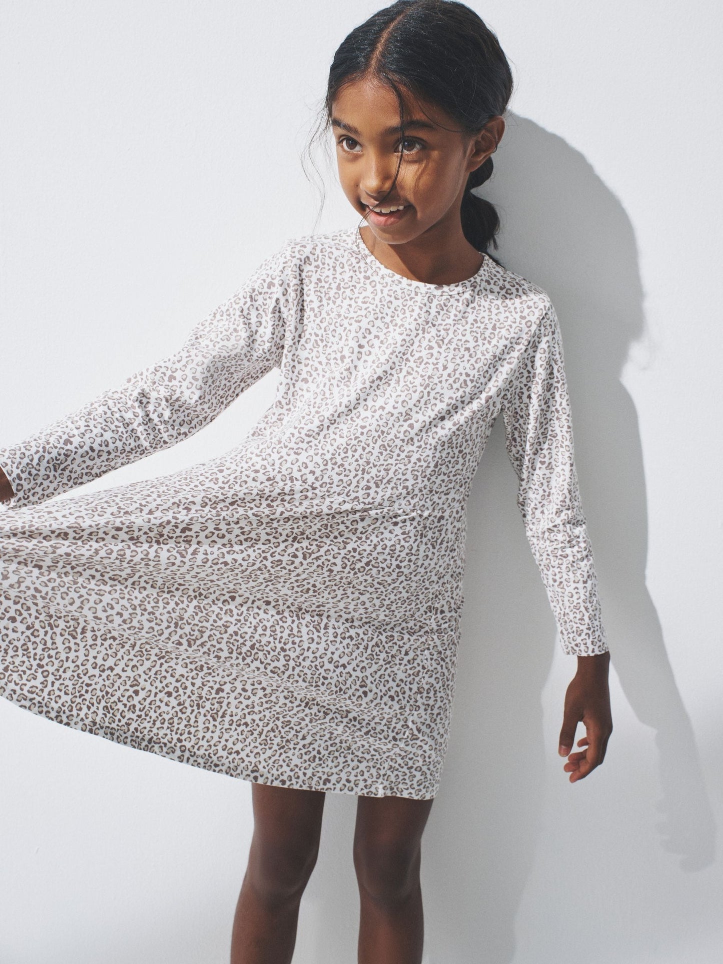 The Set 3 Pack Long Sleeve Skater Cotton Dresses Black/Brown/Grey Marl image 4