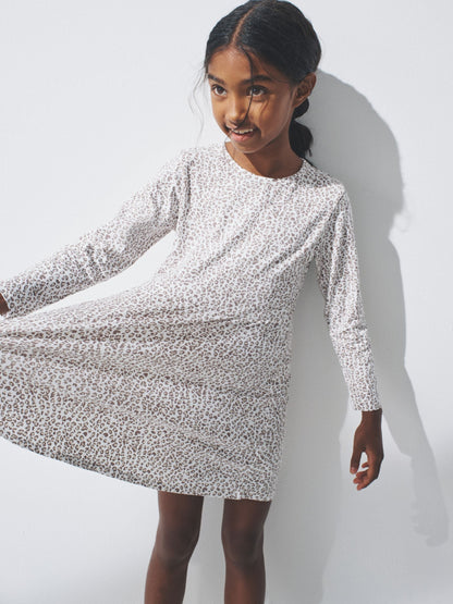 The Set 3 Pack Long Sleeve Skater Cotton Dresses Black/Brown/Grey Marl image 4