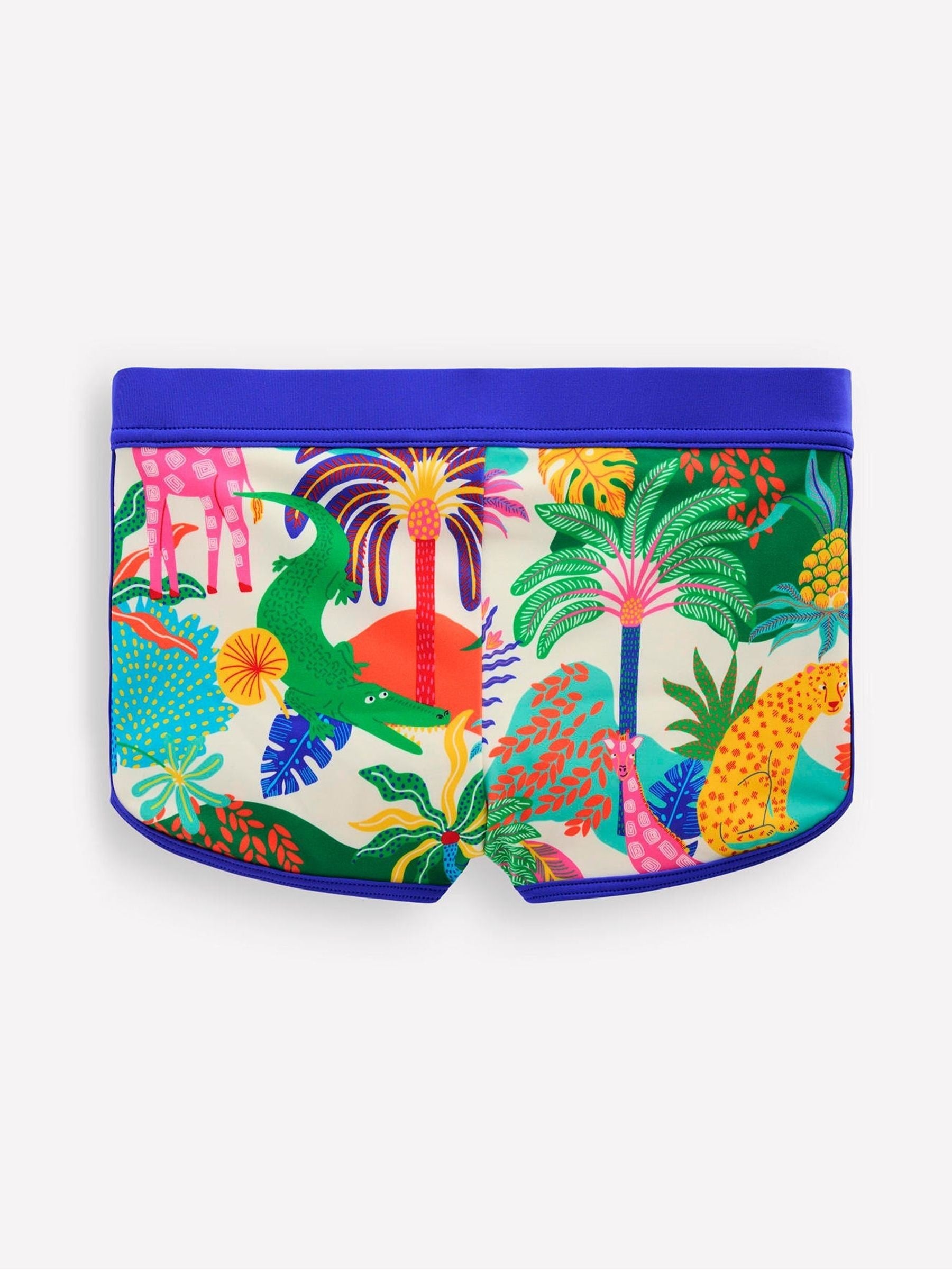 Boden Cream Patterned Swim Shorts image 3
