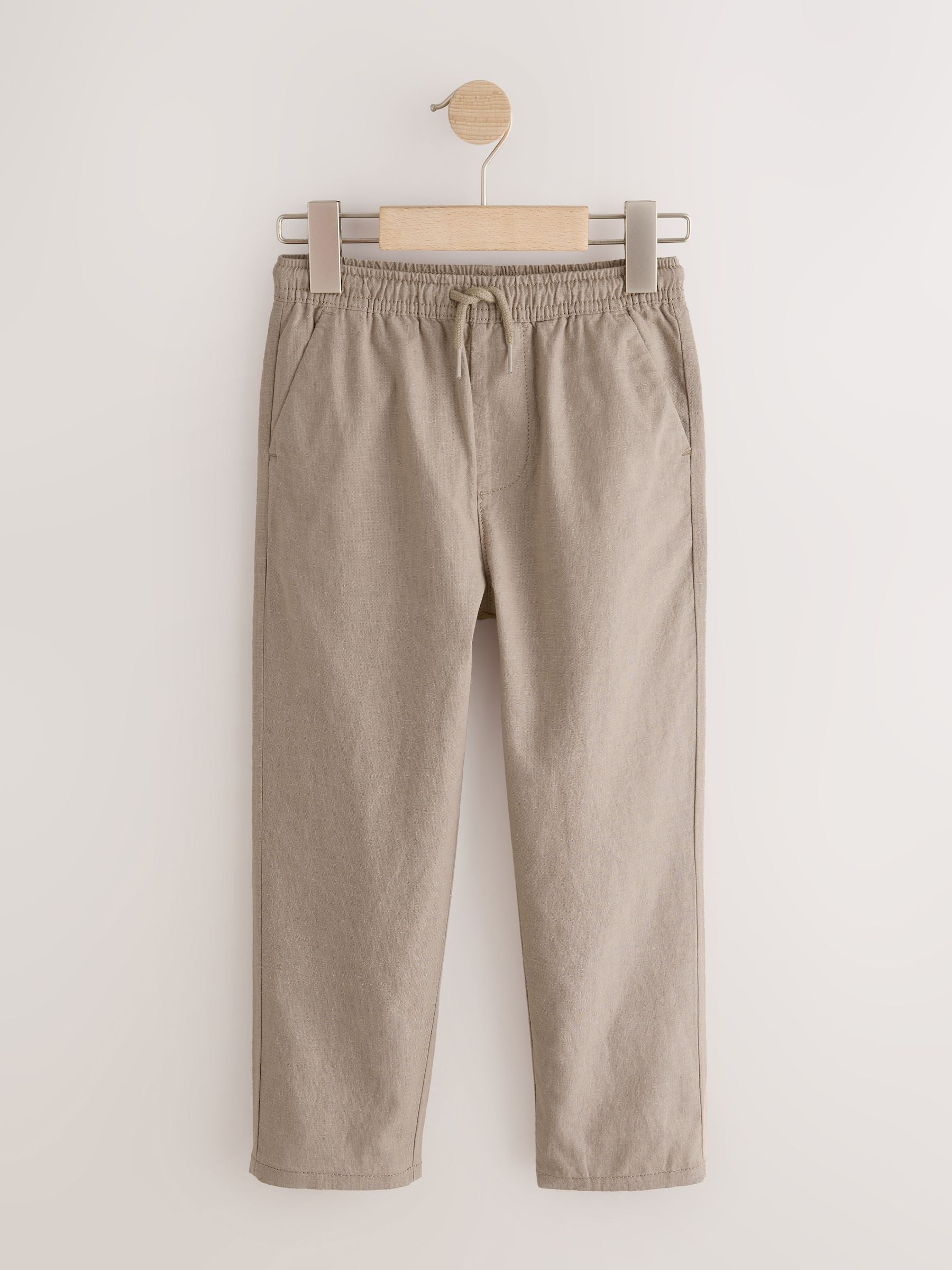 Dsiney Kidz - Tan Brown Linen Blend Pull On Trousers (3-16yrs) image 2