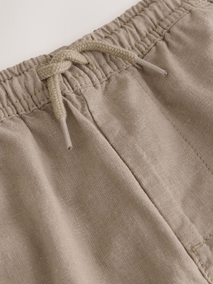 Dsiney Kidz - Tan Brown Linen Blend Pull On Trousers (3-16yrs) image 4