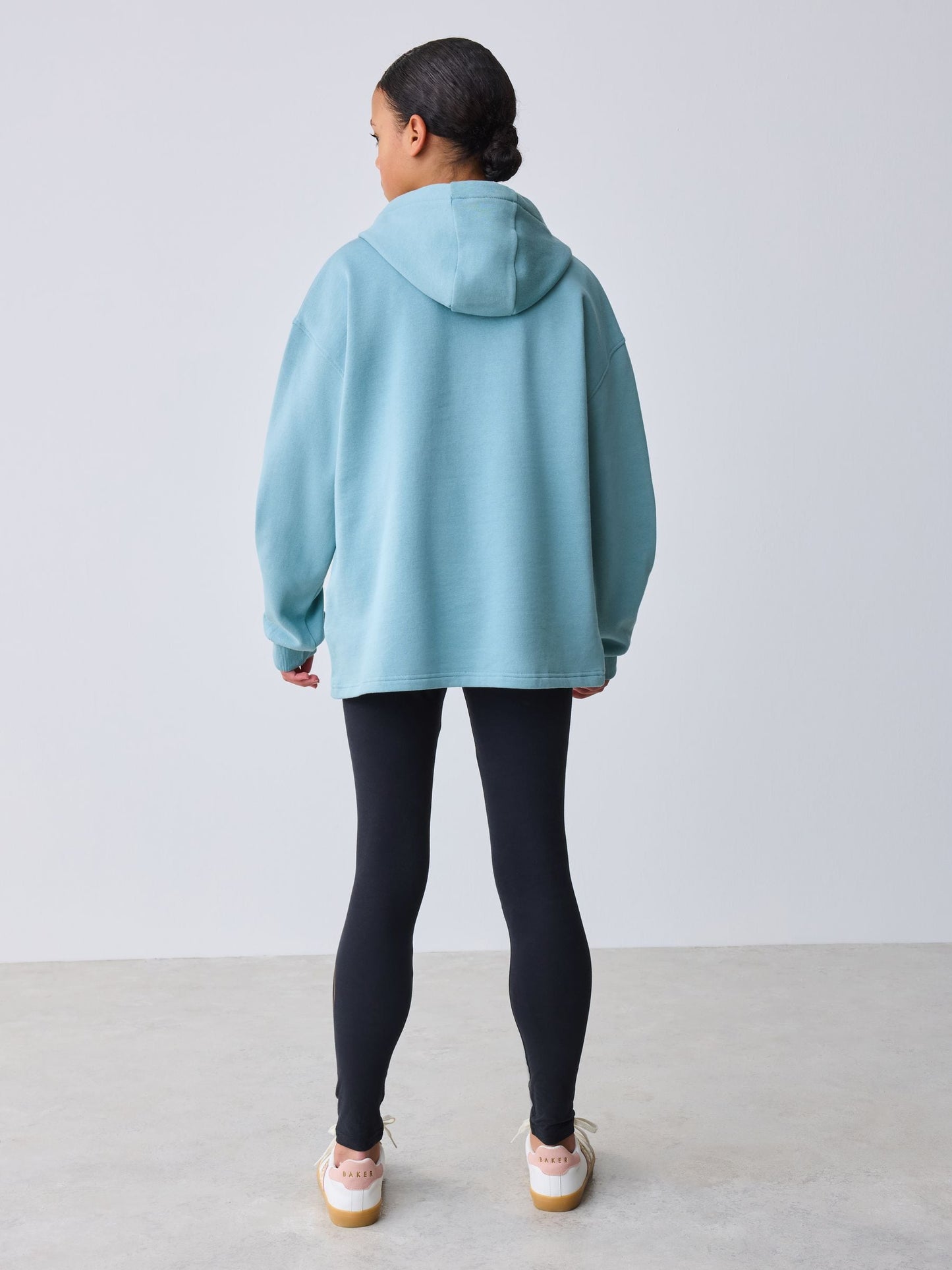 Baker by Ted Baker Sage Green 2 Piece Script Graphic Quarter Zip Hoodie & Leggings Set image 4
