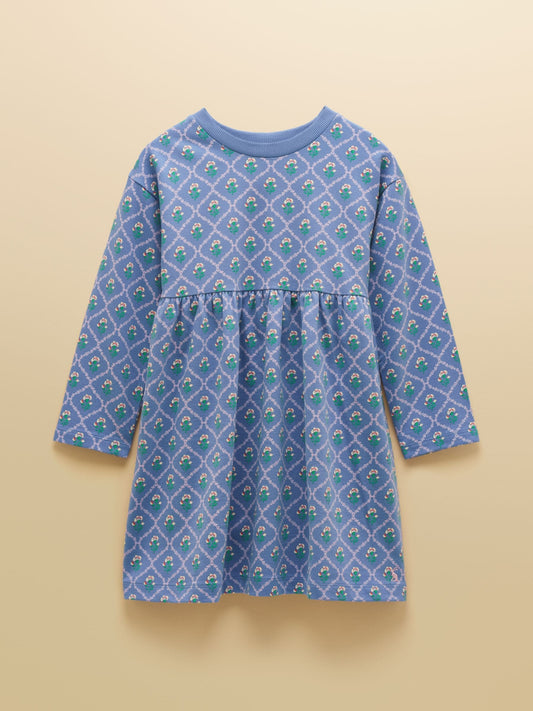Joules Girls' Emma Blue Long Sleeve Sweater Dress image 1