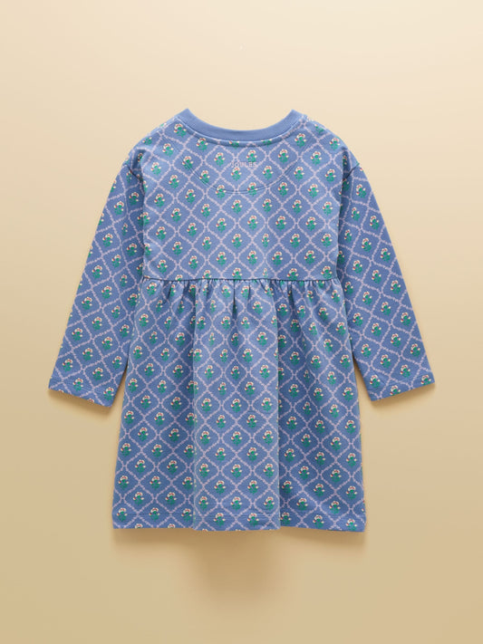 Joules Girls' Emma Blue Long Sleeve Sweater Dress image 2