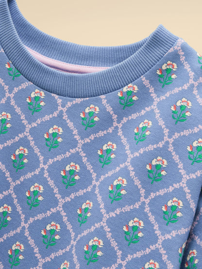 Joules Girls' Emma Blue Long Sleeve Sweater Dress image 5