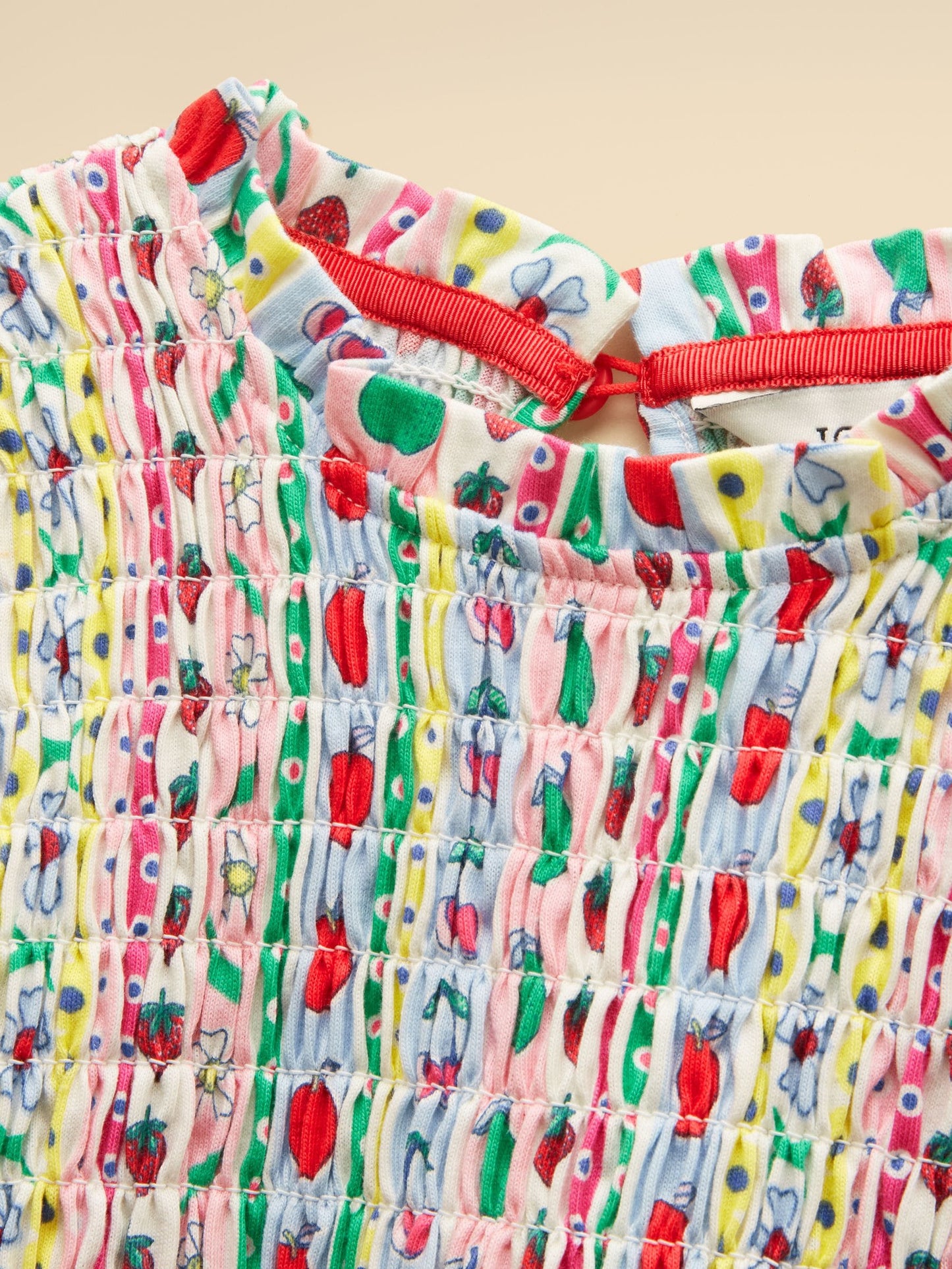 Joules Girls' Gracie Multi Stripe Short Sleeve Shirred Dress image 5