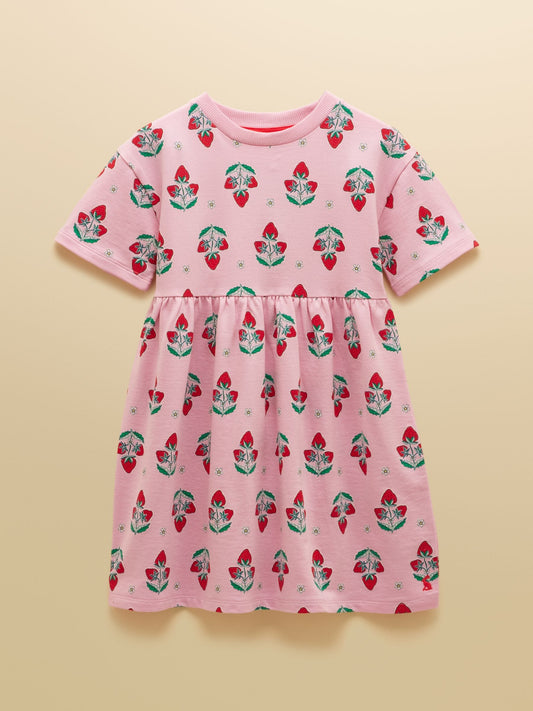 Joules Girls' Emma Pink Short Sleeve Sweater Dress image 1
