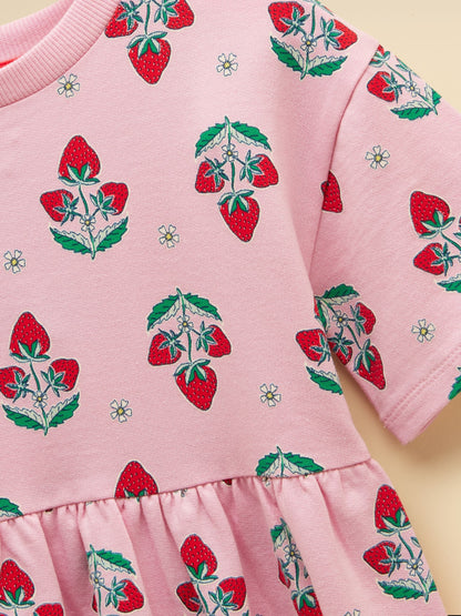 Joules Girls' Emma Pink Short Sleeve Sweater Dress image 3