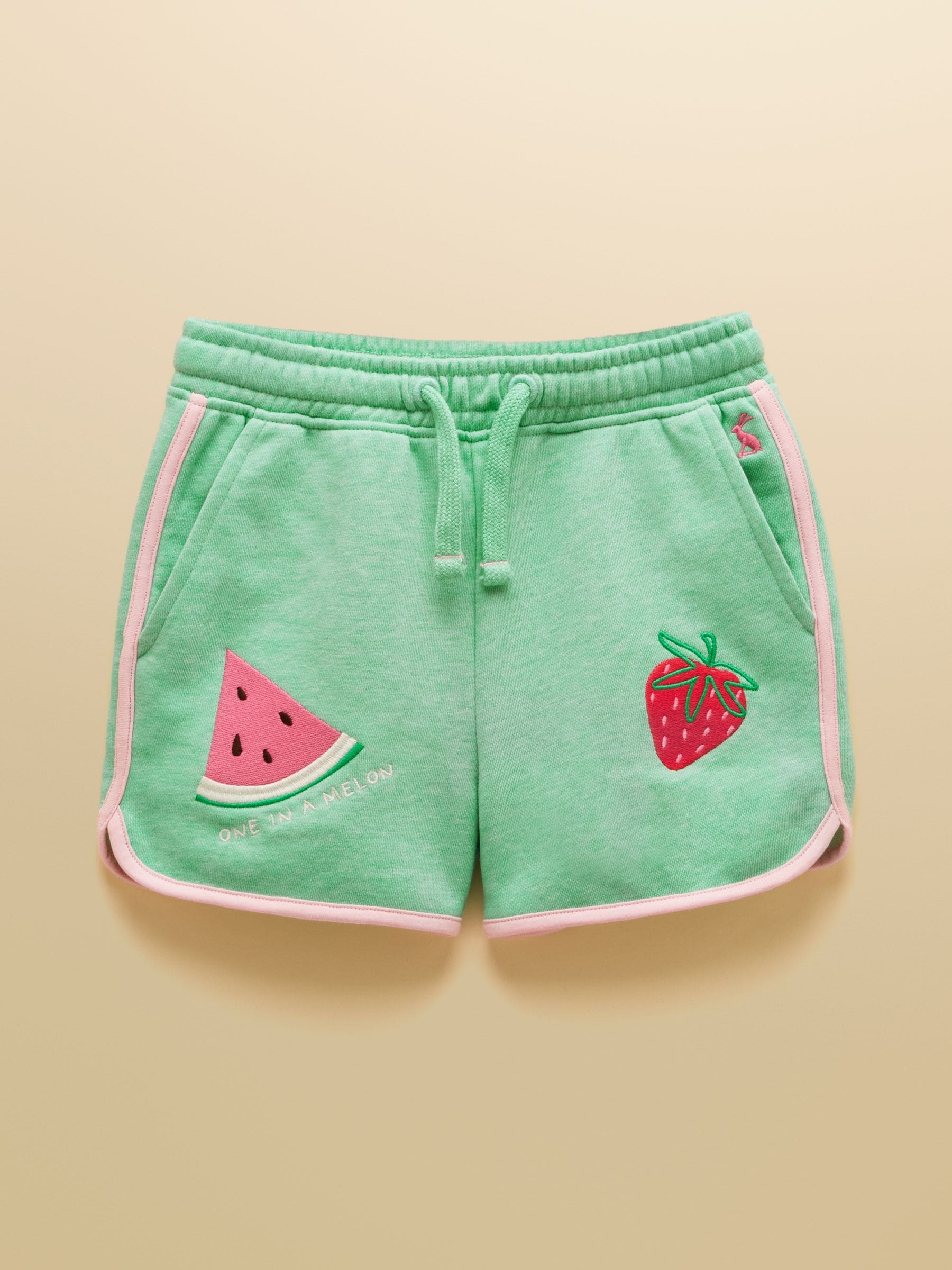 Joules Girls' Summerdays Green Embroideries Sweat and Shorts Set image 5