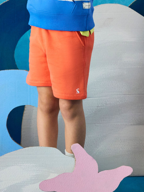 Joules Kids' Sundaze Orange Loopback Sweat Shorts image 1