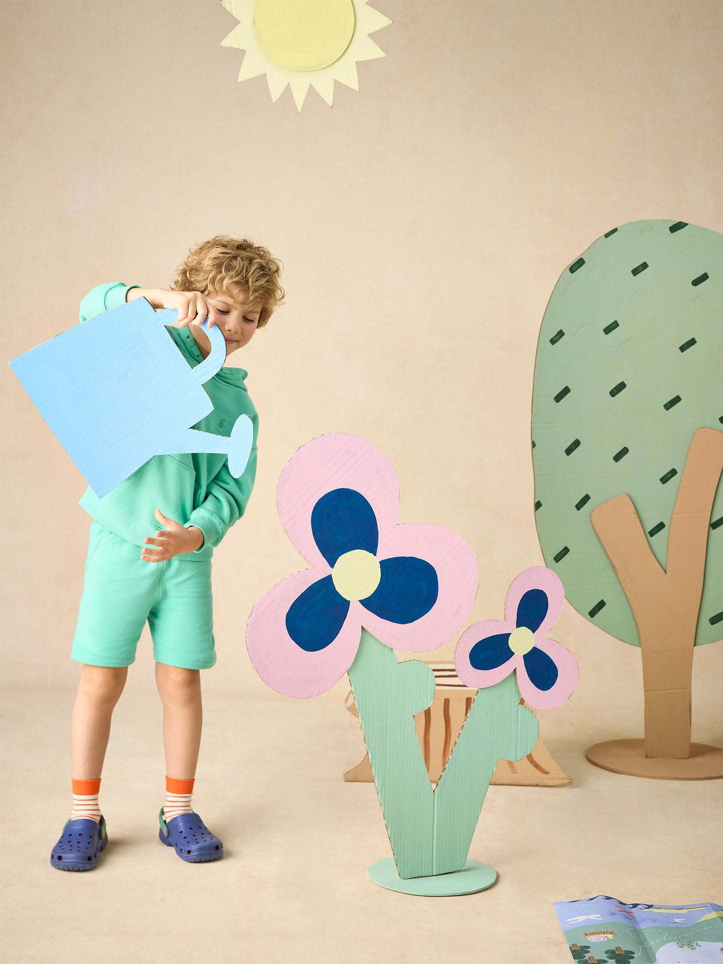Dsiney Kidz - Joules Kids' Sundaze Turquoise Green Loopback Sweat Shorts image 4