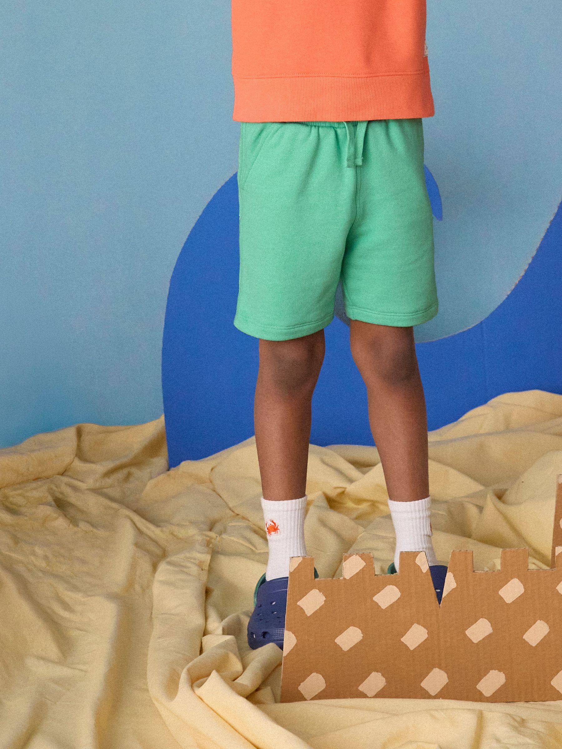 Dsiney Kidz - Joules Kids' Sundaze Turquoise Green Loopback Sweat Shorts image 1