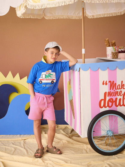 Dsiney Kidz - Joules Kids' Sundaze Pink Loopback Sweat Shorts image 1