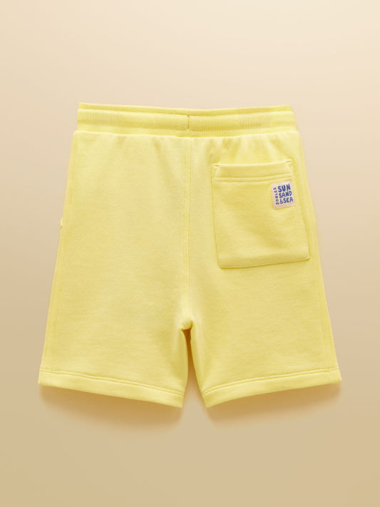 Joules Kids' Sundaze Yellow Loopback Sweat Shorts image 2