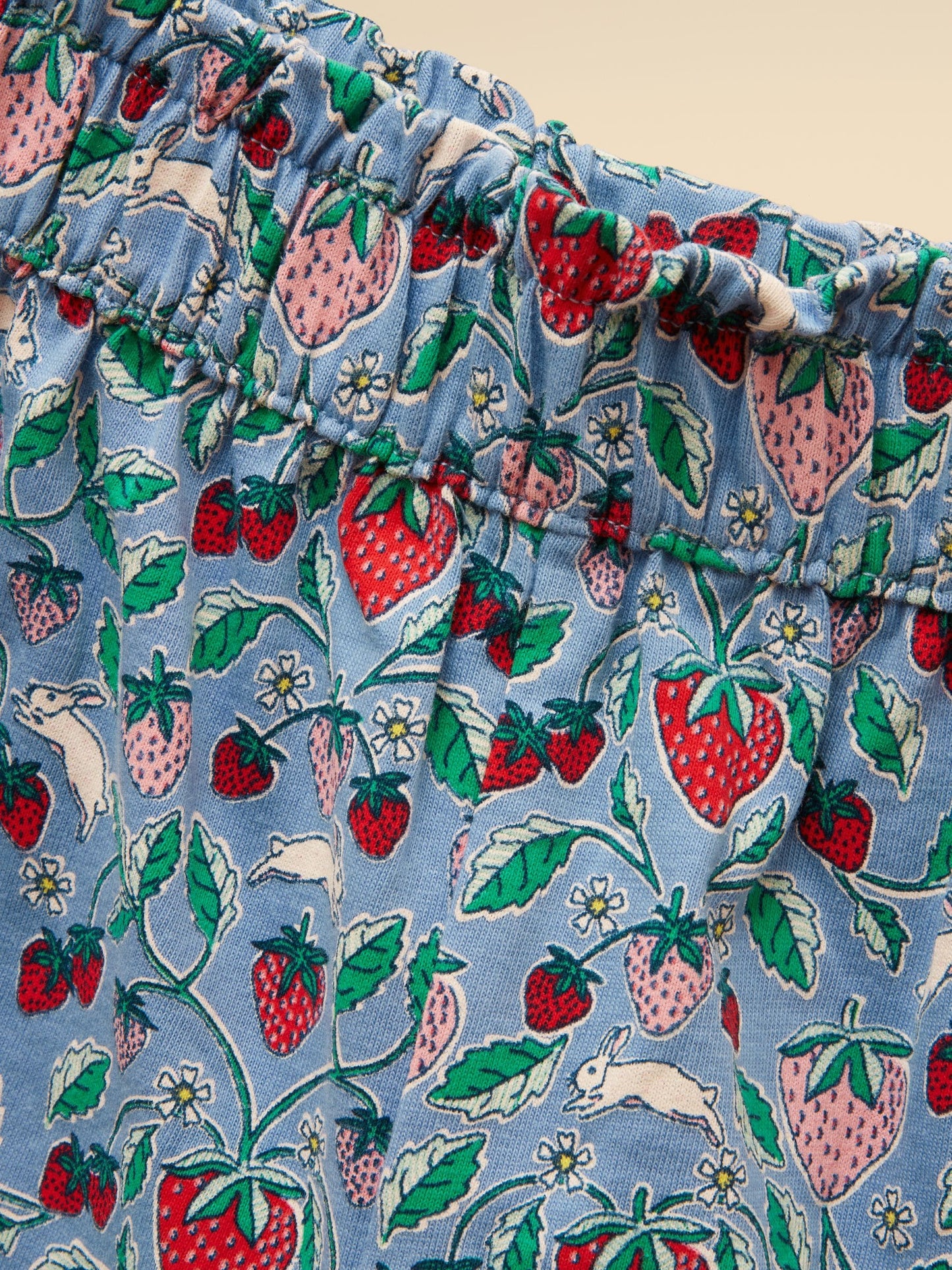 Joules Girls' Daisy Blue Strawberry Jersey Frill Shorts image 4