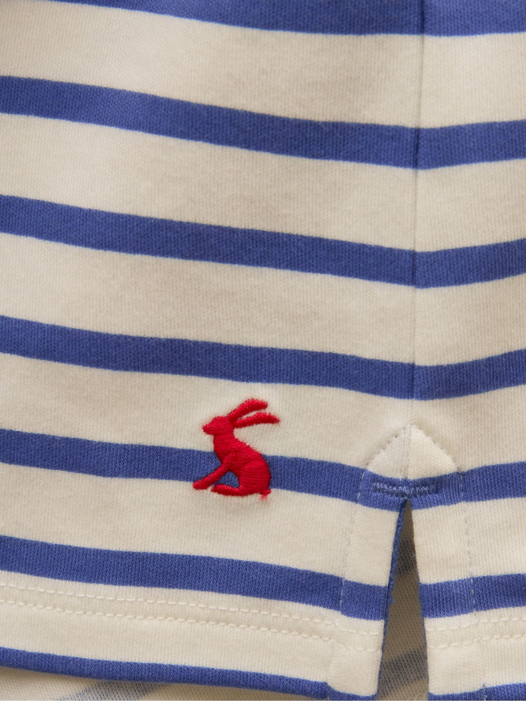 Joules Girls' Harbour Blue & White Striped Long Sleeve Jersey Top image 4