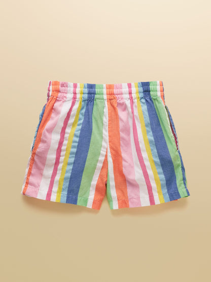 Joules Girls' Amara Multi Striped Woven Shorts image 2