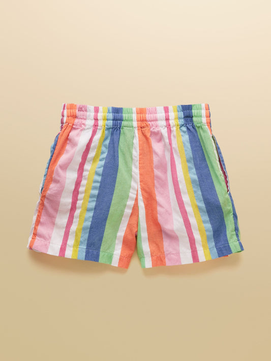 Joules Girls' Amara Multi Striped Woven Shorts image 2