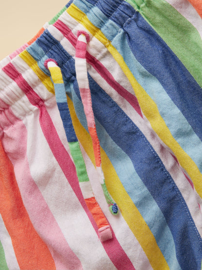 Joules Girls' Amara Multi Striped Woven Shorts image 3