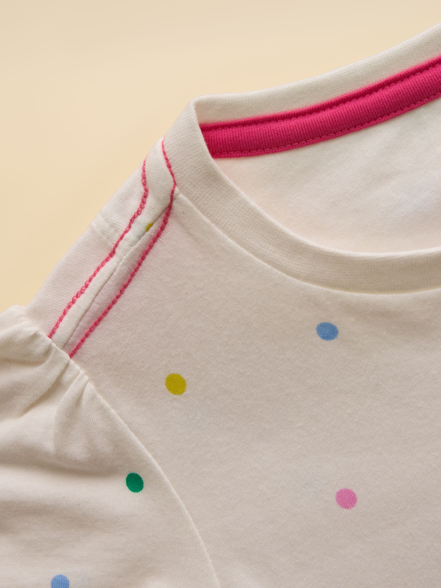 Joules Girls' Astra White Dog Applique Cotton T-Shirt image 4