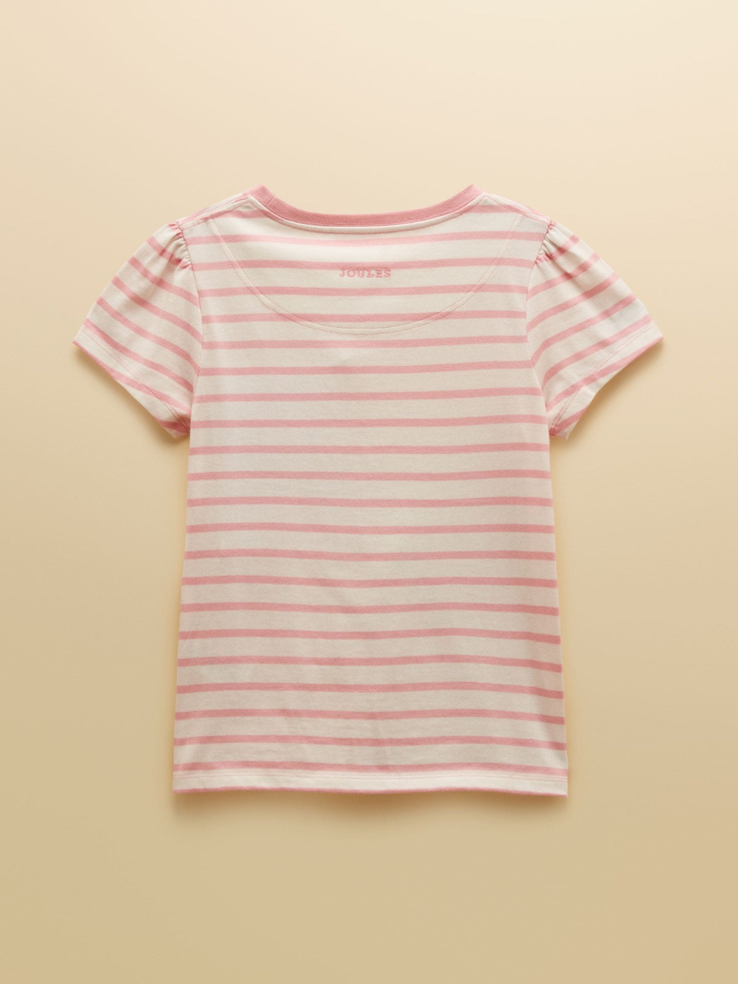 Joules Girls' Astra Pink Bunny Applique Cotton T-Shirt image 2
