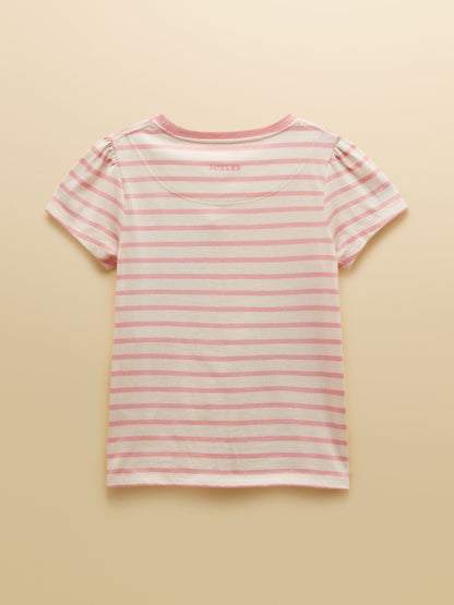 Joules Girls' Astra Pink Bunny Applique Cotton T-Shirt image 2