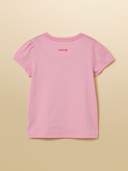 Joules Girls' Astra Pink Fairy Applique Cotton T-Shirt image 3